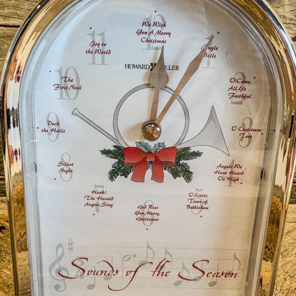 Sounds of the Season Musical Tabletop Clock by Howard Miller, Model 645-687 - Picture 9 of 14